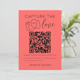 Capture the Liebe QR Code Pastel Red Modern Weddin