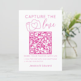 Capture the Liebe QR Code Rosa Chic Moderne Hochze