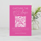 Capture the Liebe QR Code Rosa Chic Moderne Hochze (Stehend Vorderseite)