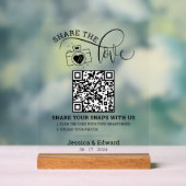 Capture the Liebe Qr Code Schwarz-weiß Chic Weddin Acrylschild (Neutral)