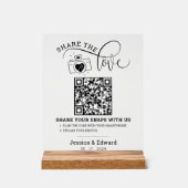 Capture the Liebe Qr Code Schwarz-weiß Chic Weddin Acrylschild (Vorderseite)