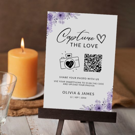 Capture the Liebe Qr Code Sign, Lila Einladung