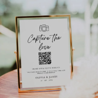 Capture the Liebe Qr Code Sign, Minimalistisch Einladung