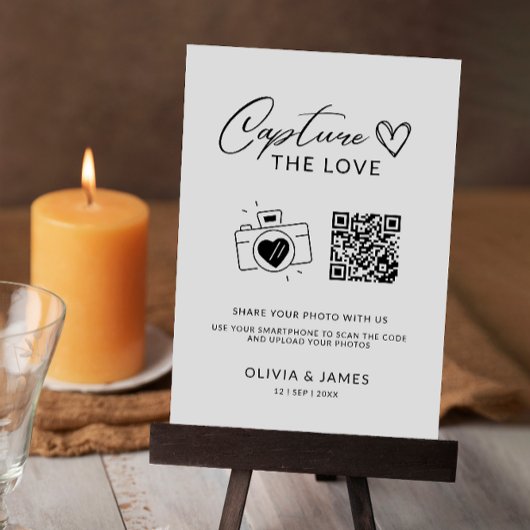 Capture the Liebe Qr Code Sign, Minimalistisch Einladung