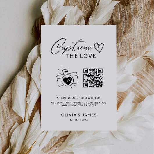 Capture the Liebe Qr Code Sign, Minimalistisch Einladung