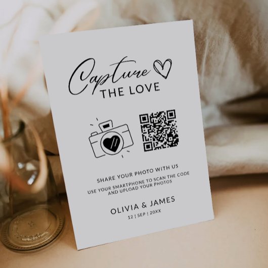 Capture the Liebe Qr Code Sign, Minimalistisch Einladung