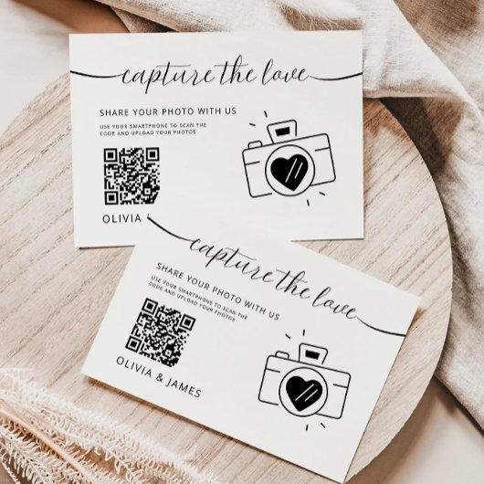 Capture the Liebe QR Code Wedding Card, Minimalist
