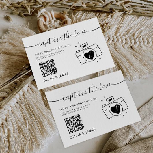 Capture the Liebe QR Code Wedding Card, Minimalist