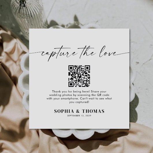 Capture the Liebe QR Code Wedding Foto Sharing Begleitkarte