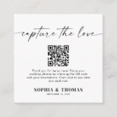 Capture the Liebe QR Code Wedding Foto Sharing Begleitkarte (Vorderseite)