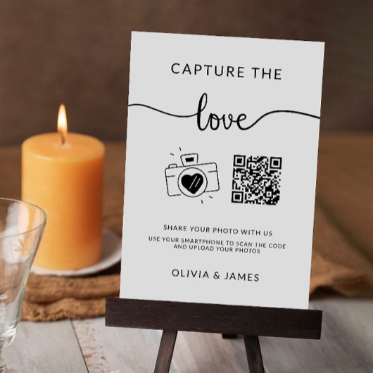 Capture the Liebe QR Code Wedding Foto Sign, Einladung