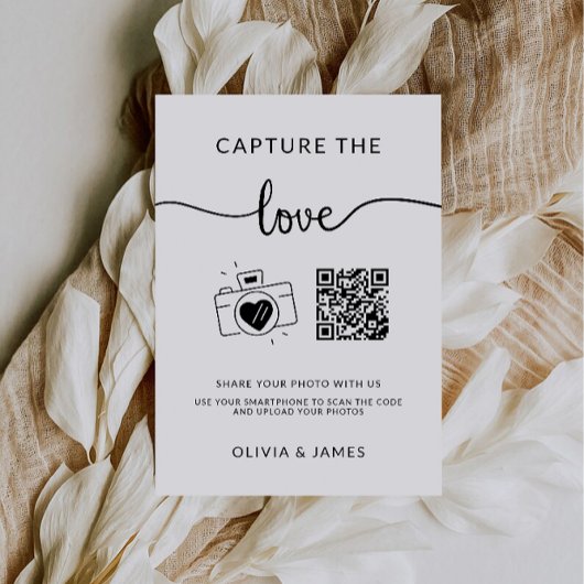 Capture the Liebe QR Code Wedding Foto Sign, Einladung