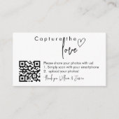 Capture the Liebe QR Code, Wedding Foto Signs Begleitkarte (Vorderseite)