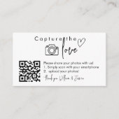 Capture the Liebe QR Code, Wedding Foto Signs Begleitkarte (Vorderseite)