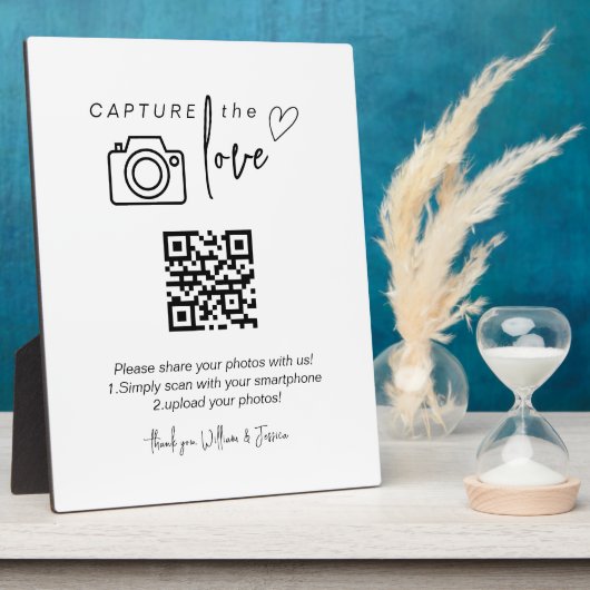 Capture the Liebe QR Code, Wedding Foto Signs Fotoplatte (Seite)