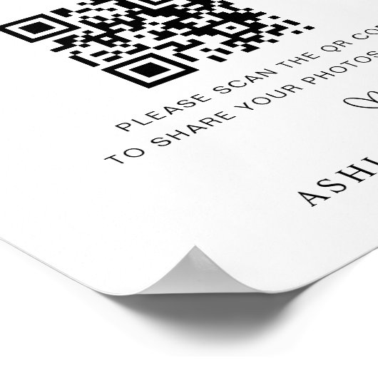 Capture the Liebe Qr Code Wedding Poster (Ecke)