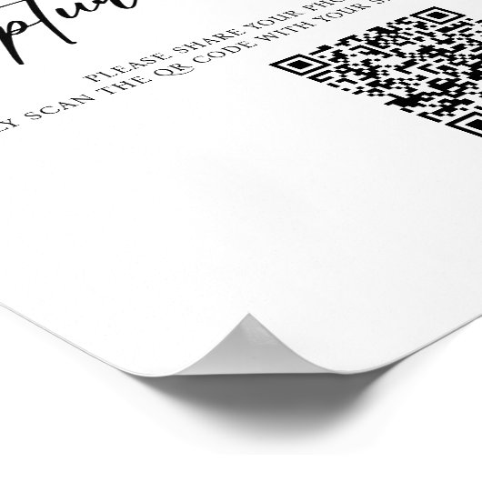 Capture the Liebe QR Code Wedding Sign Poster (Ecke)