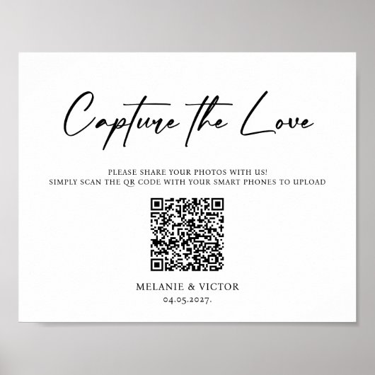 Capture the Liebe QR Code Wedding Sign Poster (Vorne)