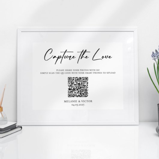 Capture the Liebe QR Code Wedding Sign Poster