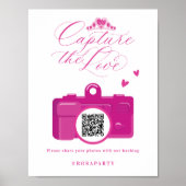 Capture the Liebe Quinceanera Pink Camera QR Code Poster (Vorne)