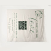 Capture the Liebe Sage Green QR Wedding Background Wandteppich (Vorderseite (Horizontal))