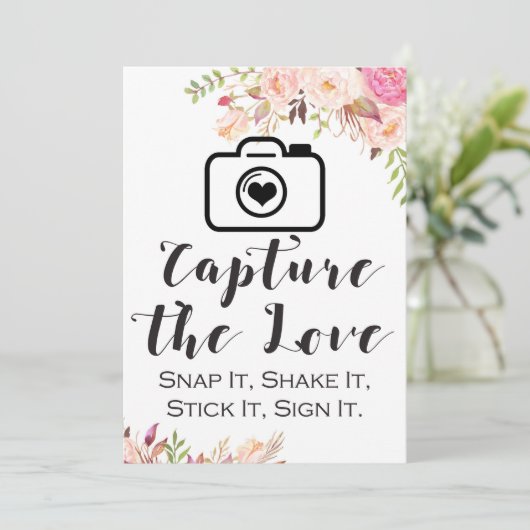 Capture the Liebe Sign 12x18" Größe Einladung (Stehend Vorderseite)