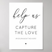 Capture the Liebe sign. Schwarzweißkalligraphie Poster (Vorne)