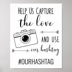 Capture the Liebe Use Our Hashtag Wedding Poster