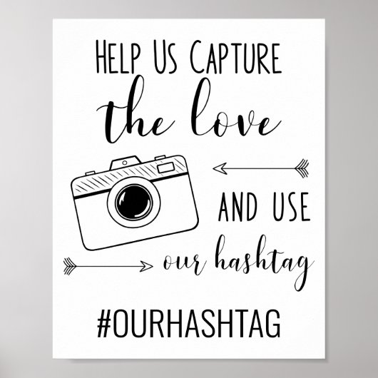 Capture the Liebe Use Our Hashtag Wedding Poster (Vorne)