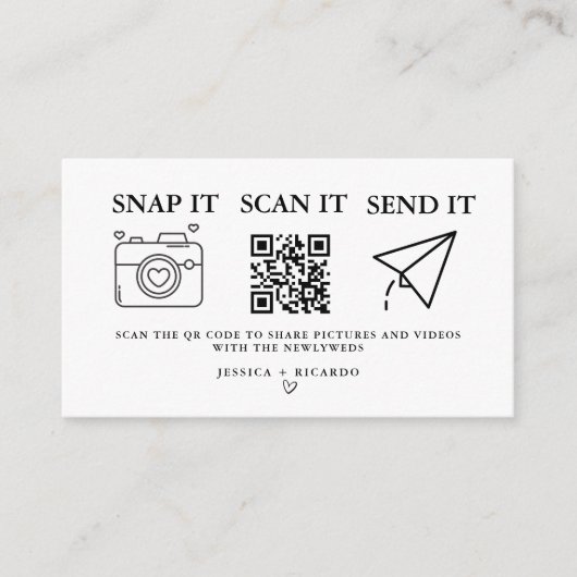 Capture the Liebe Wedding QR Code Card, Foto Begleitkarte (Vorderseite)