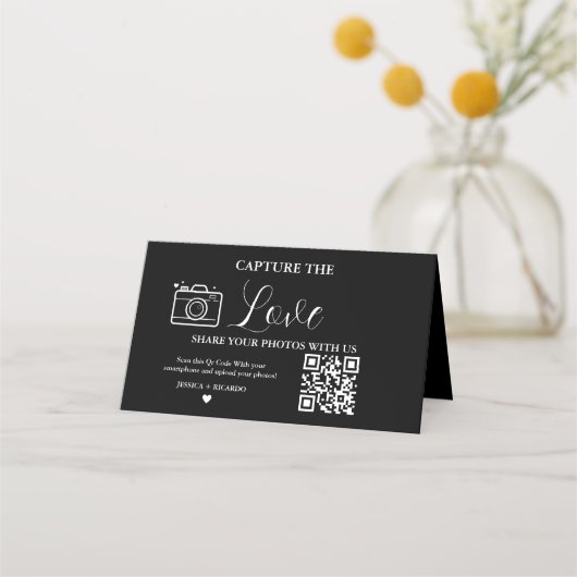Capture the Liebe Wedding QR Code Card Foto Card C Platzkarte (Vorderseite)