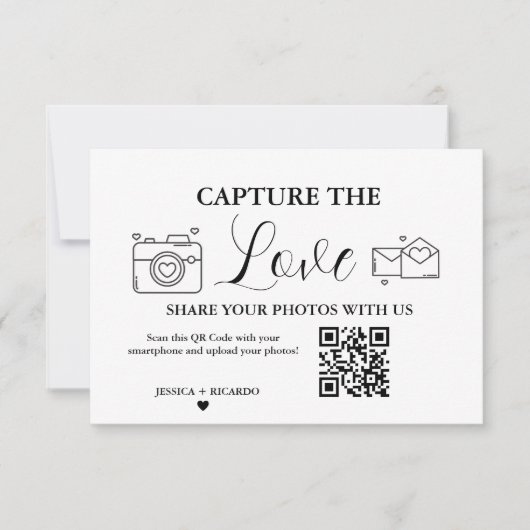Capture the Liebe Wedding QR Code Card, Foto Card Einladung (Vorderseite)