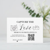 Capture the Liebe Wedding QR Code Card, Foto Card Einladung (Stehend Vorderseite)