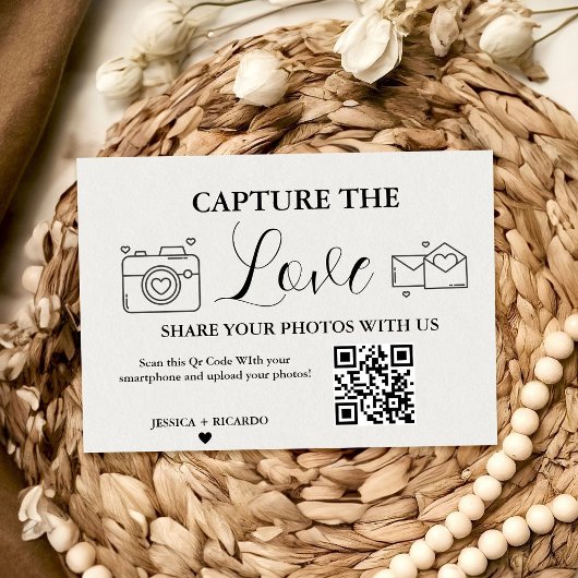 Capture the Liebe Wedding QR Code Card, Foto Card Einladung