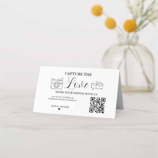 Capture the Liebe Wedding QR Code Card, Foto Card Treuekarte (Vorderseite)
