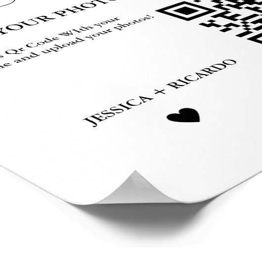 Capture the Liebe Wedding QR Code Card Foto Sign Poster (Ecke)