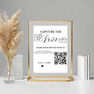 Capture the Liebe Wedding QR Code Card Foto Sign Poster