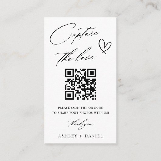 Capture the Liebe Wedding QR Code Enclosure Card Begleitkarte (Vorderseite)