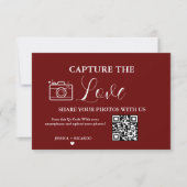 Capture the Liebe Wedding QR Code Foto Card Einladung (Vorderseite)