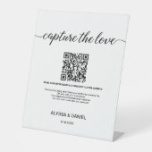 Capture the Liebe Wedding QR Code Foto Sharing Sockelschild (Vorderseite)