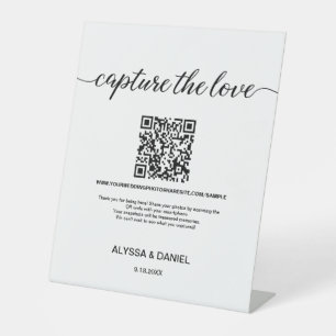 Capture the Liebe Wedding QR Code Foto Sharing Sockelschild