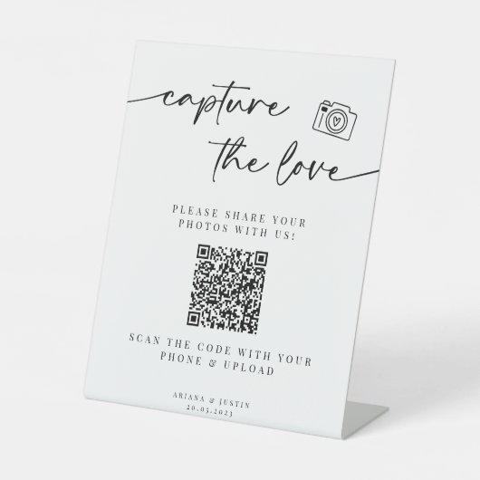 Capture the Liebe Wedding Sign with QR Code Sockelschild (Vorderseite)