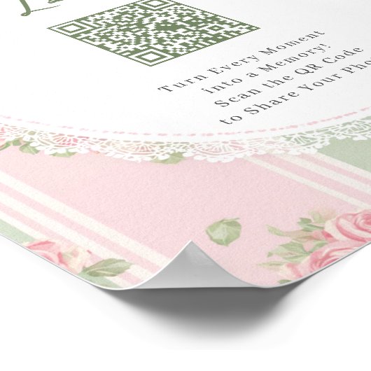 Capture The Love Bridal Shower QR code Poster (Ecke)