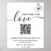 Capture The Love Foto QR Code Moderne Hochzeit Poster (Vorne)
