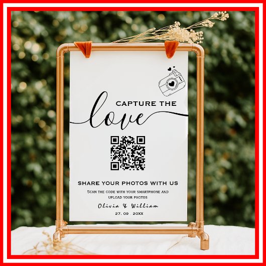 Capture The Love Foto QR Code Moderne Hochzeit Poster
