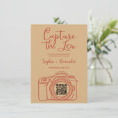 Capture The Love Hochzeit Foto-Sharing QR-Code Begleitkarte (Stehend Vorderseite)
