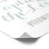 Capture the Love Mint Hochzeit Hashtag Schild (Ecke)
