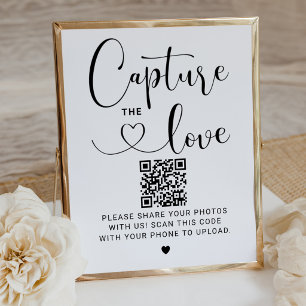 Capture the Love Moderne Schrift QR Foto Poster