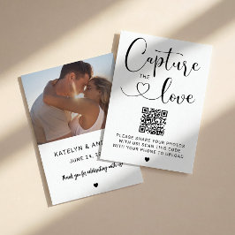 Capture the Love Moderne Schrift QR Foto Visitenkarte