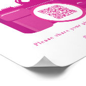 Capture the Love Quinceanera Pink Camera QR Code Poster (Ecke)